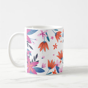 Origineel grafisch ontwerp gedurfde bloemen koffiemok