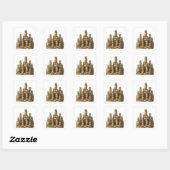 Origineel grijs abstract labelontwerp vierkante sticker (Vel)