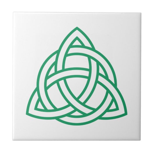 Origineel groen Keltisch Triquetra Knot pictogram Tegeltje (Voorkant)