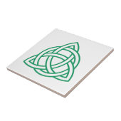 Origineel groen Keltisch Triquetra Knot pictogram Tegeltje (Zijkant)
