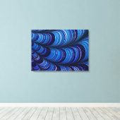 ~ Origineel Helder Blauw 3D Fractal Ontwerp ~ Canvas Afdruk (Insitu (Houten vloer))