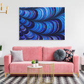 ~ Origineel Helder Blauw 3D Fractal Ontwerp ~ Canvas Afdruk (Insitu (Woonkamer))