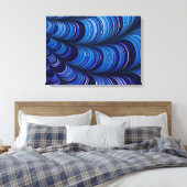 ~ Origineel Helder Blauw 3D Fractal Ontwerp ~ Canvas Afdruk (Insitu (Slaapkamer))