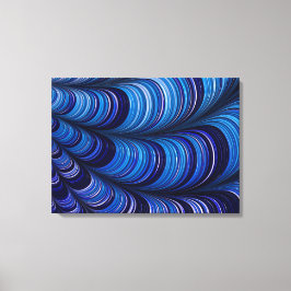 ~ Origineel Helder Blauw 3D Fractal Ontwerp ~ Canvas Afdruk