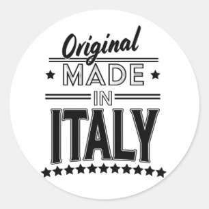 Origineel in Italië logo Ronde Sticker