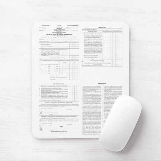 Origineel inkomstenbelastingformulier 1040 van 191 muismat (Met muis)