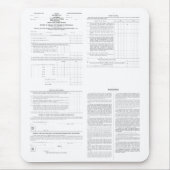 Origineel inkomstenbelastingformulier 1040 van 191 muismat (Voorkant)