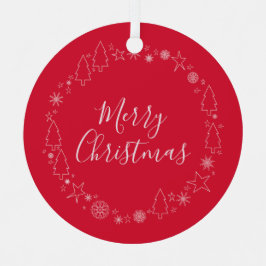 Origineel kerstfeest met keramisch oranje metalen ornament