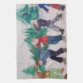 Origineel kerstkunstschildpad theedoek (Verticaal)