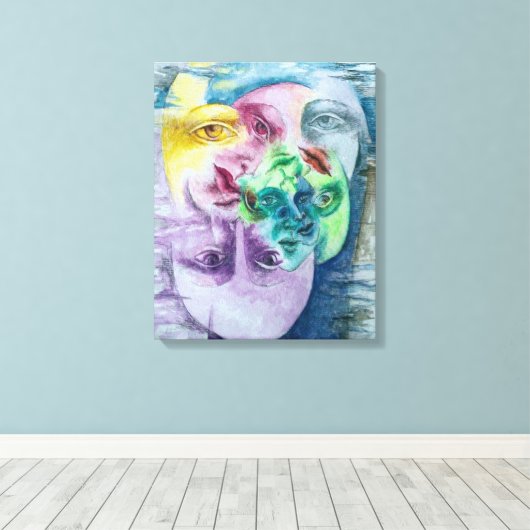 Origineel kleurrijk surrealistisch afbeelding canvas afdruk (Insitu (Houten vloer))