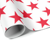 Origineel kleurstijlwit rood Star-patroon Cadeaupapier (Rol Hoek)