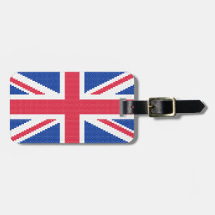 Origineel kruissteek ontwerp Union Jack Bagagelabel