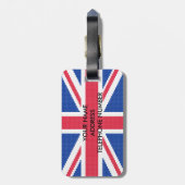 Origineel kruissteekontwerp Union Jack Bagagelabel (Achterkant verticaal)