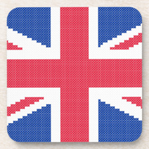 Origineel kruissteekontwerp Union Jack Bier Onderzetter