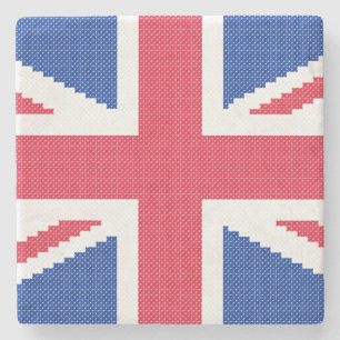 Origineel kruissteekontwerp Union Jack Stenen Onderzetter
