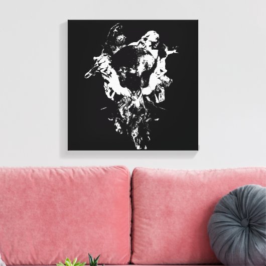 Origineel kunstwerk #3 Zwart en wit Canvas Afdruk (Insitu (Woonkamer))