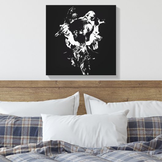 Origineel kunstwerk #3 Zwart en wit Canvas Afdruk (Insitu (Slaapkamer))