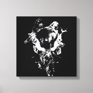 Origineel kunstwerk #3 Zwart en wit Canvas Afdruk