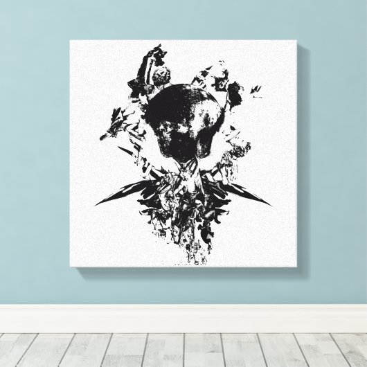 Origineel kunstwerk #3 Zwart en wit Canvas Afdruk (Insitu (Houten vloer))