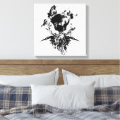 Origineel kunstwerk #3 Zwart en wit Canvas Afdruk (Insitu (Slaapkamer))