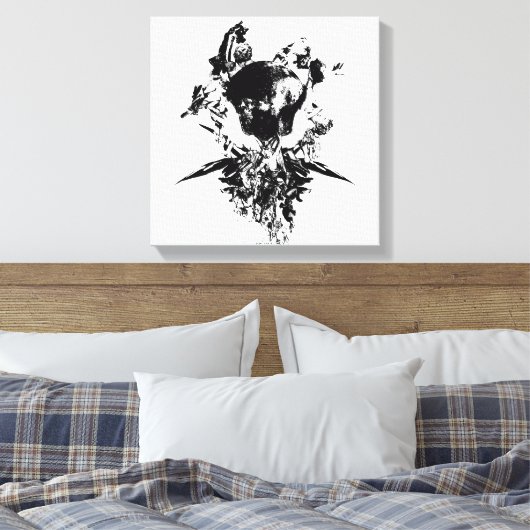 Origineel kunstwerk #3 Zwart en wit Canvas Afdruk (Insitu (Slaapkamer))