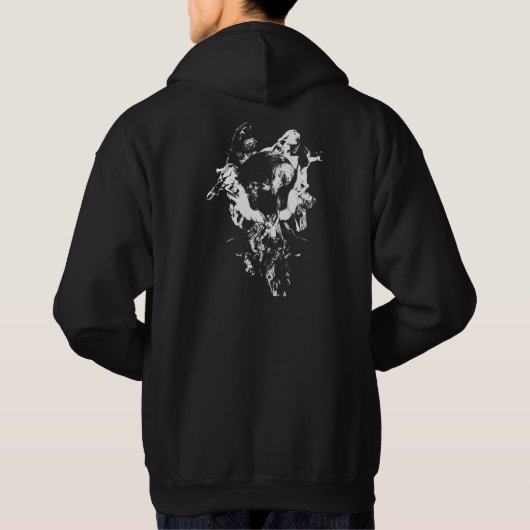 Origineel kunstwerk #3 Zwart en wit Hoodie (Achterkant)