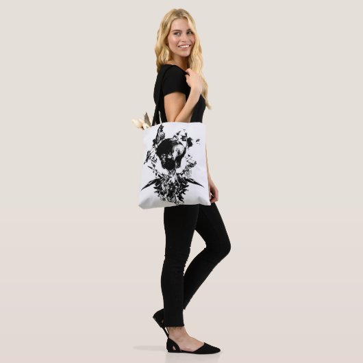 Origineel kunstwerk #3 Zwart en wit Tote Bag (Op model)