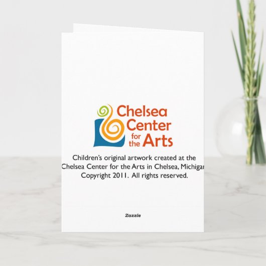 Origineel kunstwerk door CCA kind - het Seizoen Feestdagen Kaart (Achterkant)