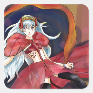 Origineel kunstwerk - Melodie Vierkante Sticker