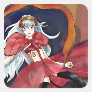 Origineel kunstwerk - Melodie Vierkante Sticker