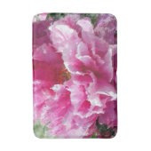 *~* Origineel kunstwerk Roze Pioen Bloemschilderij Badmat (Voorkant Verticaal)
