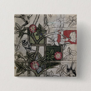Origineel kunstwerk voor het ontwerp van het behan vierkante button 5,1 cm