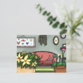 Origineel kunstwerk - Zitplaats Briefkaart (Staand voorkant)