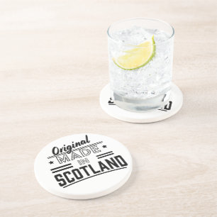 Origineel Made in Scotland retro logo Zandsteen Onderzetter