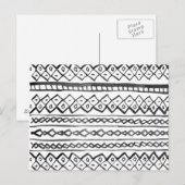 Origineel modern zwart waterverf aztec patroon briefkaart (Voorkant / Achterkant)