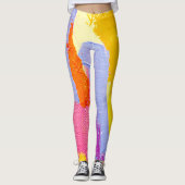 Origineel olieverfschilderij: Kleurrijk Abstract Leggings (Voorkant)