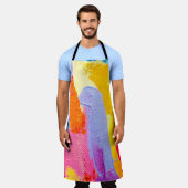 Origineel olieverfschilderij: Kleurrijk Abstract Schort (Gedragen)