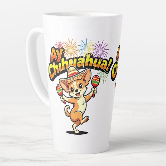 Origineel ontwerp Ay Chihuahua! Latte Mok (Linkerhoek)