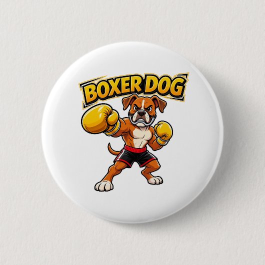 Origineel ontwerp Funny Boxing Boxer Hond Ronde Button 5,7 Cm (Voorkant)
