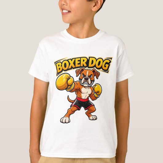 Origineel ontwerp Funny Boxing Boxer Hond T-shirt (Voorkant)