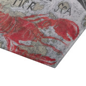 Origineel ontwerp kreeft thema glas snijplank (Hoek)