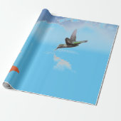 ORIGINEEL ONTWERPWRAPPINGSPAPIER HUMMINGBIRD CADEAUPAPIER (Uitgerold)