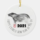 Origineel OX Chinees nieuwjaar 2021 CRO Keramisch Ornament (Voorkant)