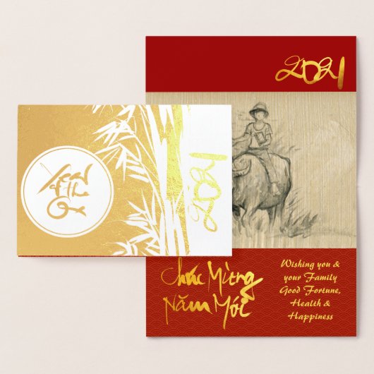 Origineel Ox-Kind schilderen 2021 Luxe Folie GC3 Folie Kaarten (Display)