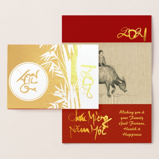 Origineel Ox-schilderij van 2021 Luxe Folie GC2 Kaarten (Display)