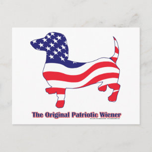 Origineel patriottisch Wiener/Dachshund Briefkaart