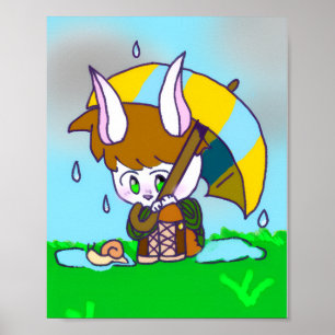 Origineel personage, schattig styoa het konijn. poster