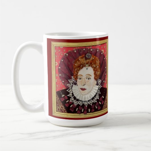 Origineel portret van Elizabeth 1ste. Koffiemok (Links)