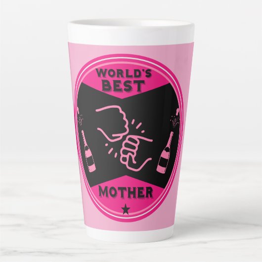 Origineel Roze Beste Moeder Ter Wereld Latte Mok (Voorkant)