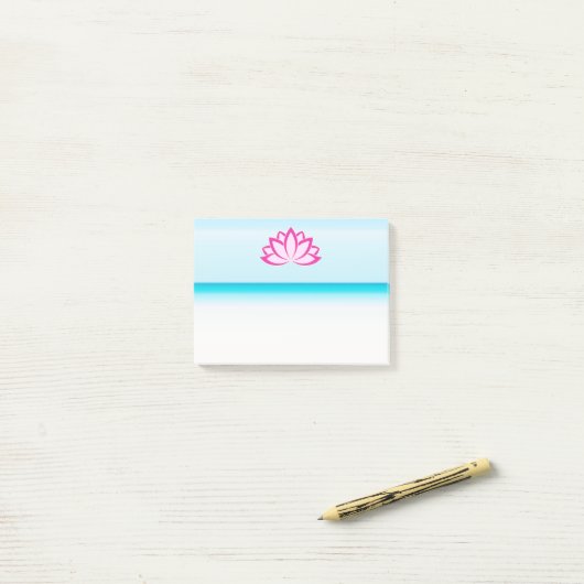 Origineel roze boeddhissymbool Lotus flower Post-it® Notes (Op bureau)